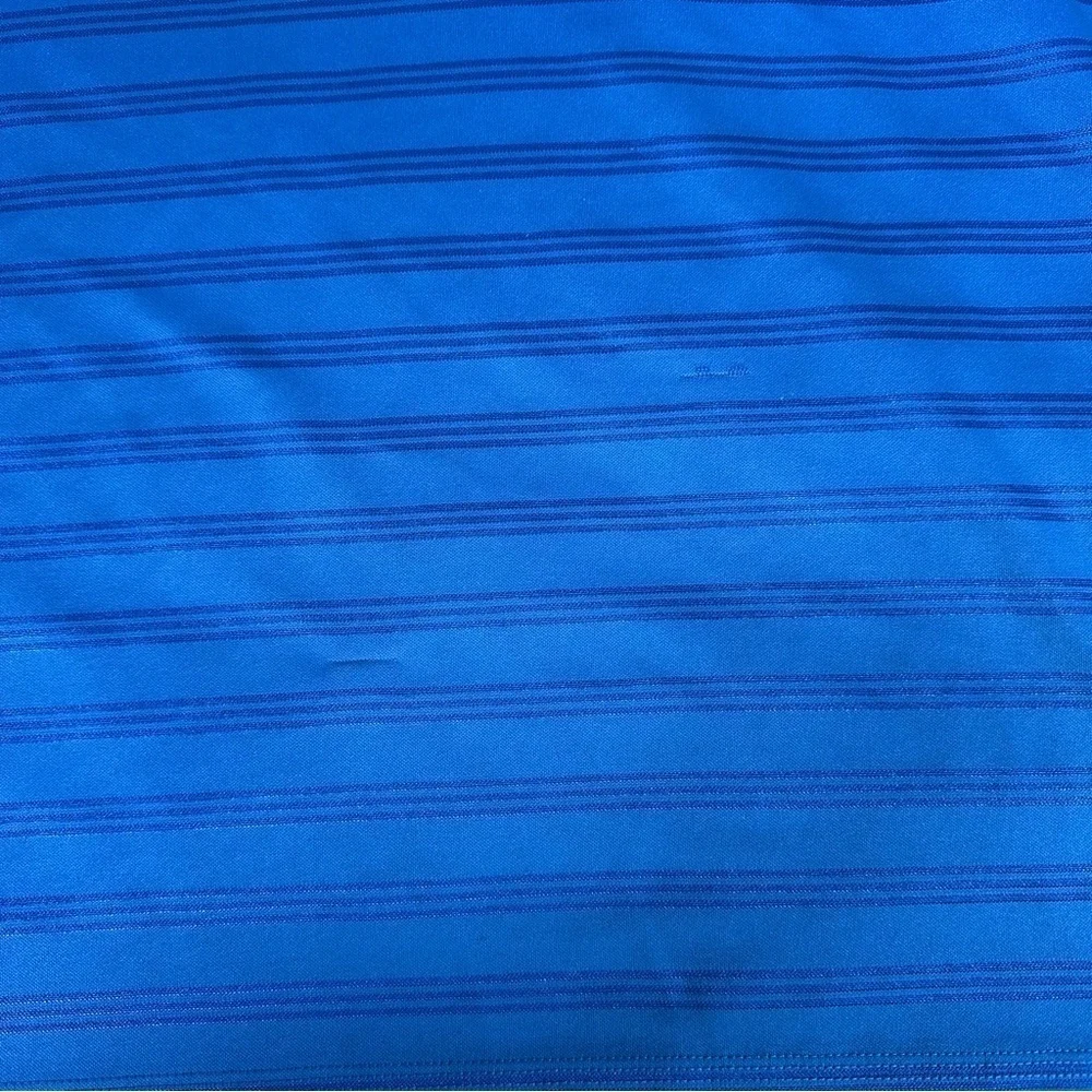 Adidas Mens Performance Polo Shirt Blue Stripe Polo XL Golf Spring Athletic